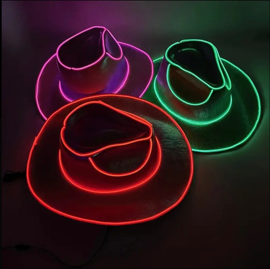 Neon Light Up Cowboy Hats