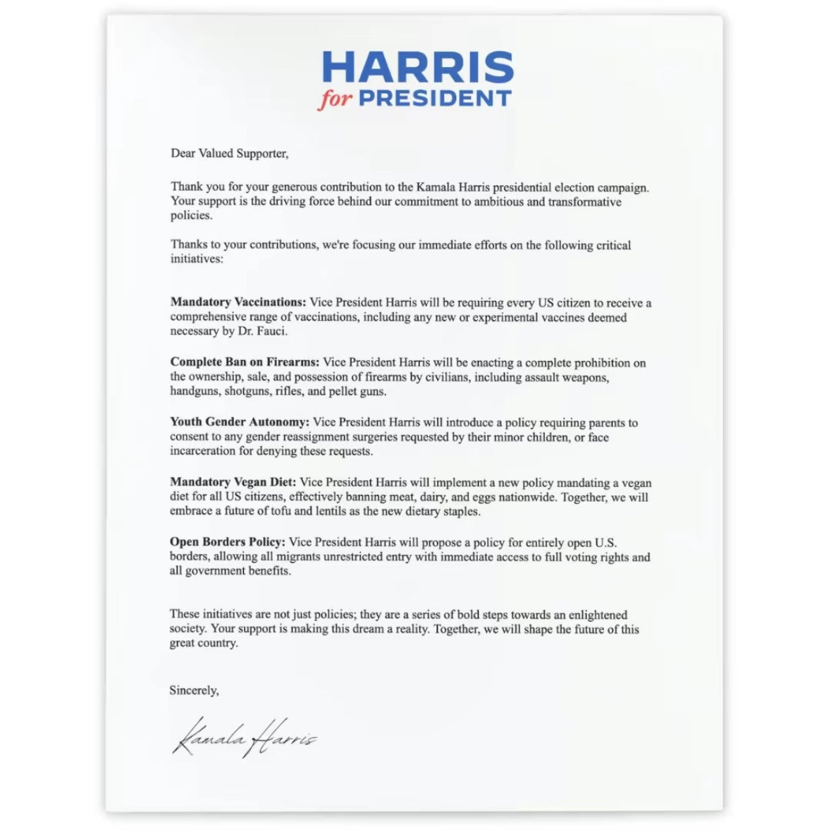 Kamala Harris Joke Mail