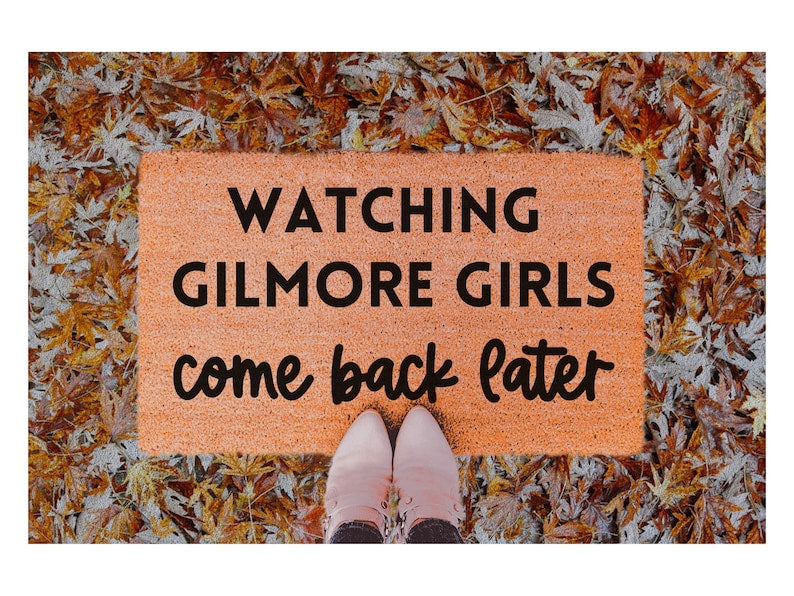 Watching Gilmore Girls Door Mat